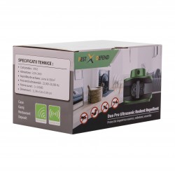  Aparat profesional anti rozatoare,anti soareci, anti sobolani cu ultrasunete si pulsuri ultrasonice pentru alungarea rozatoarelor Duo Pro Ultrasonic Pest Repellent