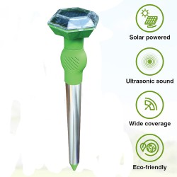 ISOTRONIC Repelent Solar cu Ultrasunete pentru Pisici, Câini și Alte Animale – 5-8 m, 25 kHz, Acoperire 40 m²