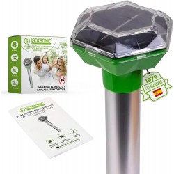 Aparat Solar Diamond Plus. Anti-Cârtițe, Serpi, Sopârle și Rozătoare – Protecție 1000 mp cu Ultrasunete și Vibrații, Ecologic, 5 Moduri Operare.