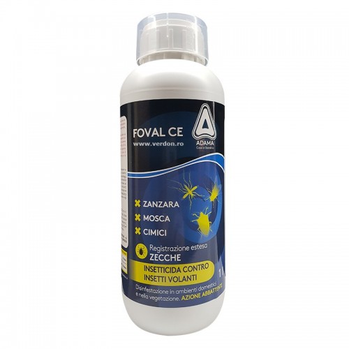 Insecticid FOVAL CE - eficient pentru combatere Muste, Tantari, Gandaci de Bucatarie ,1 Litru