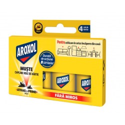 Capcană cu Adeziv pentru Muște Aroxol, Set 4 Bucăți – Soluție Naturală și Eficientă