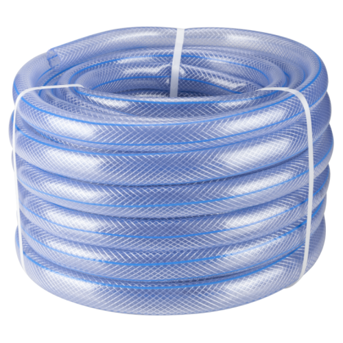 Furtun Flexibil Transparent din PVC cu Ranforsare Textilă, Diametru 1 Tol, Lungime 20 m