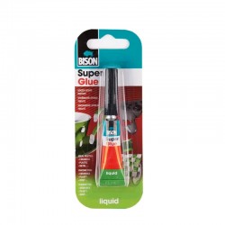 Adeziv Bison Super Glue, lichid transparent, 3g – lipire instant pentru reparații rapide