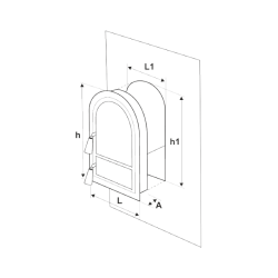 Ușă Șemineu LEU  – 555x345 mm, Cleme, și Dublură