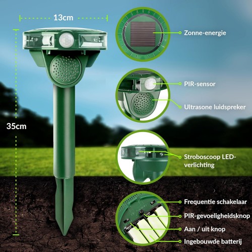Aparat Solar cu Ultrasunete pentru Alungarea Animalelor – ISOTRONIC 70605 – Protecție 40 m², Frecvență Reglabilă, Alimentare Solară