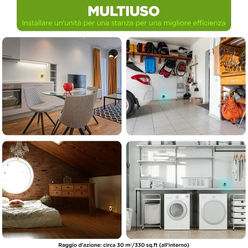   ISOTRONIC Indoor Pest Protection Plus Orientation Light – aparat cu ultrasunete pentru păianjeni, gândaci, ploșnițe și acarieni, 30 m², 230V