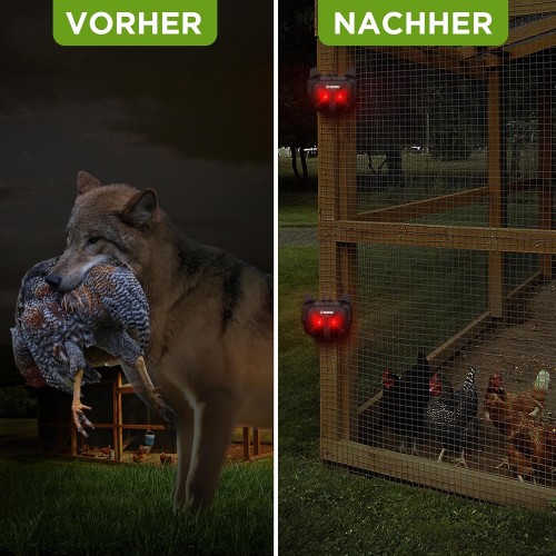 ISOTRONIC Solar Animal Repellent – aparat cu LED roșu pentru alungarea animalelor sălbatice (vulpi, mistreți, ratoni)