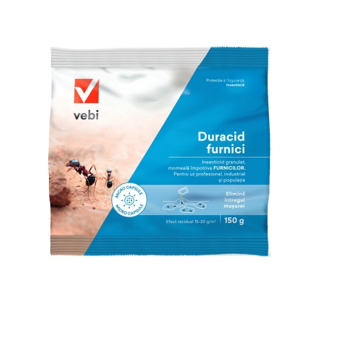 Duracid pentru Furnici, Insecticid Piretroid Granular cu Cipermetrină și Efect Durabil, Combatere Furnici și Insecte Târâtoare, 100g
